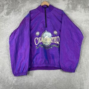 Vintage Wise Guy Windbreaker Mens One Size Clearwater‎ Beach Florida Dolphin 90s